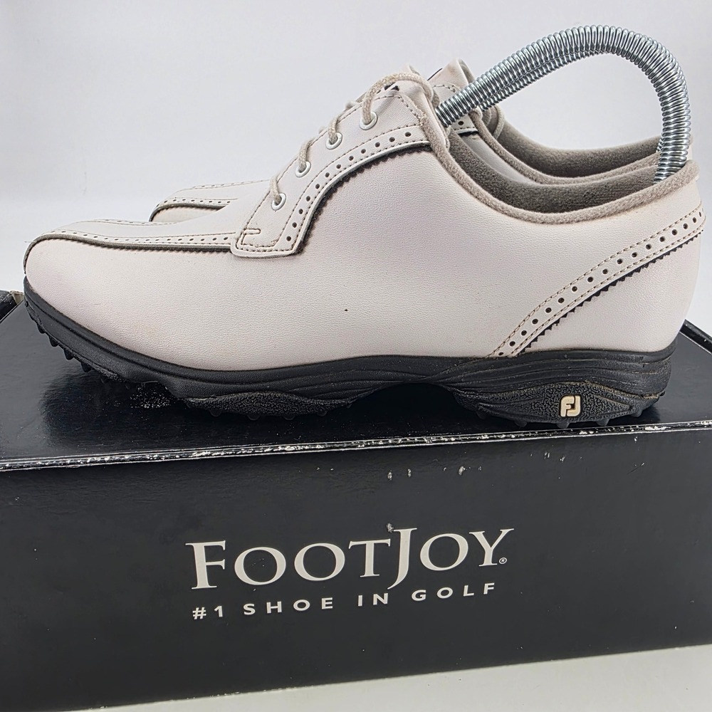 FOOTJOY GREENJOYS GOLF SHOES WOMENS SIZE 10 M WHITE SPIKES VINTAGE Y2K CLASSIC